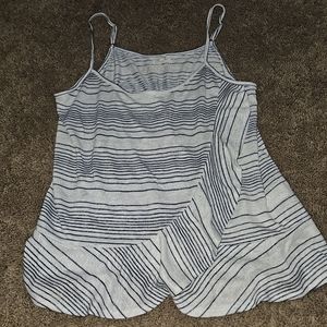 Spaghetti strap, blue and white tank